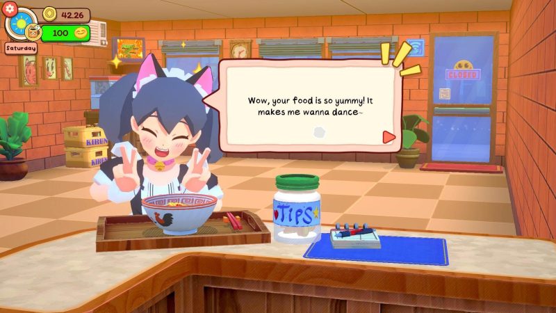 Gameplay KuloNiku: Bowl Up! Customers are happy with the meatballs that have been served