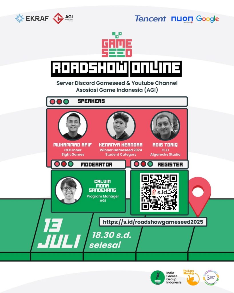 roadshow gameseed online 2025 upgrade skill game dev langsung dari profesional cukup dari rumah aja